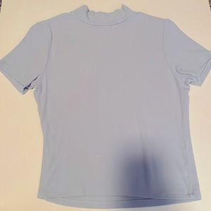 Charlotte Russe, high neck, baby blue shirt